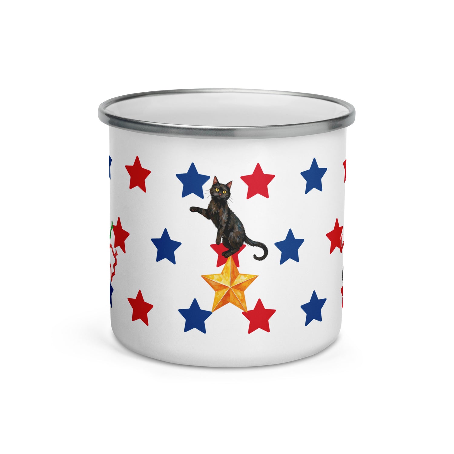 Catty Enamel Mug