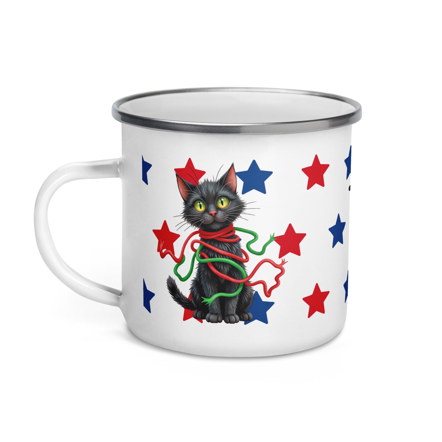 Catty Enamel Mug