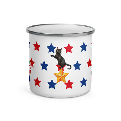 Catty Enamel Mug