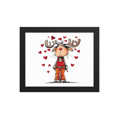 Love-Struck Reindeer Framed poster