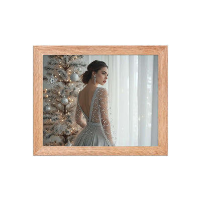 Winter Elegance in Silver Framed Poster
